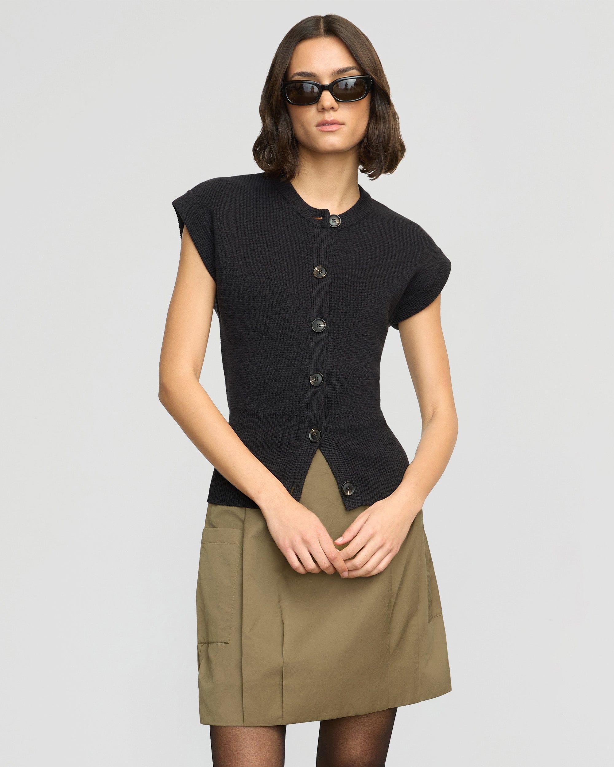 Solea Button Knit Vest Product Image