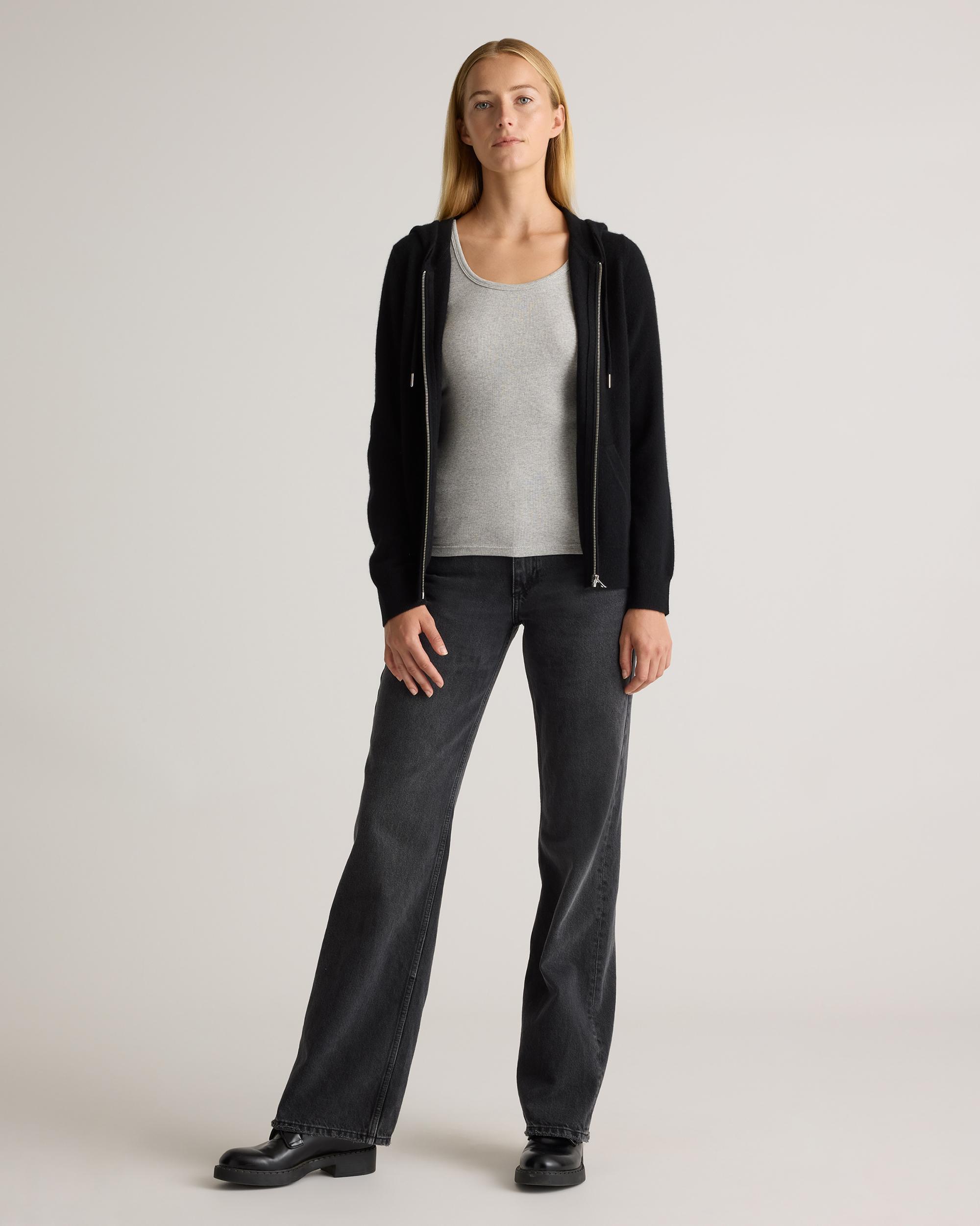 Quince | Women's Mongolian Cashmere Full-Zip Hoodie Jacket Product Image