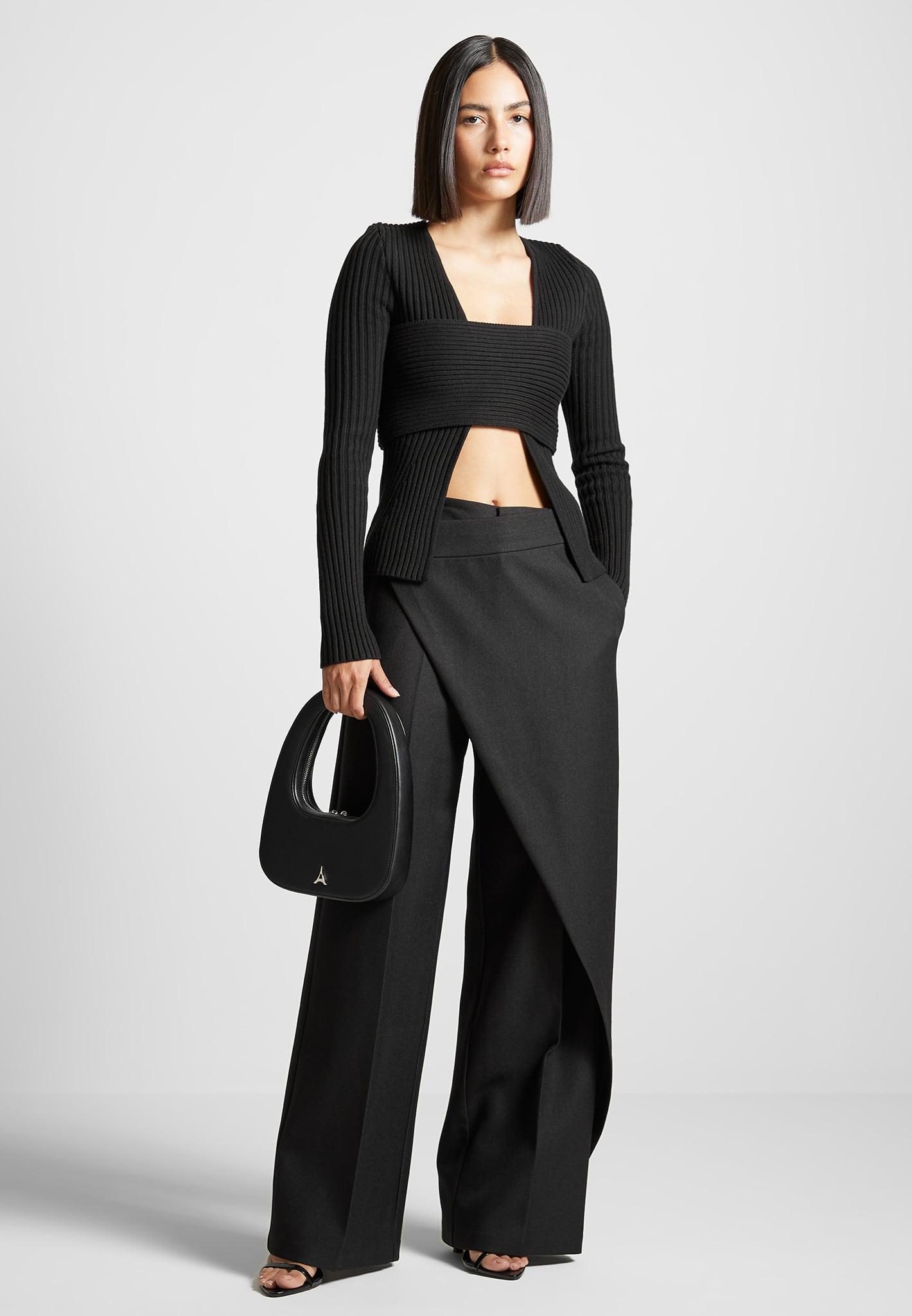 Colette - Wrap Tailored Trousers - Black Female Product Image