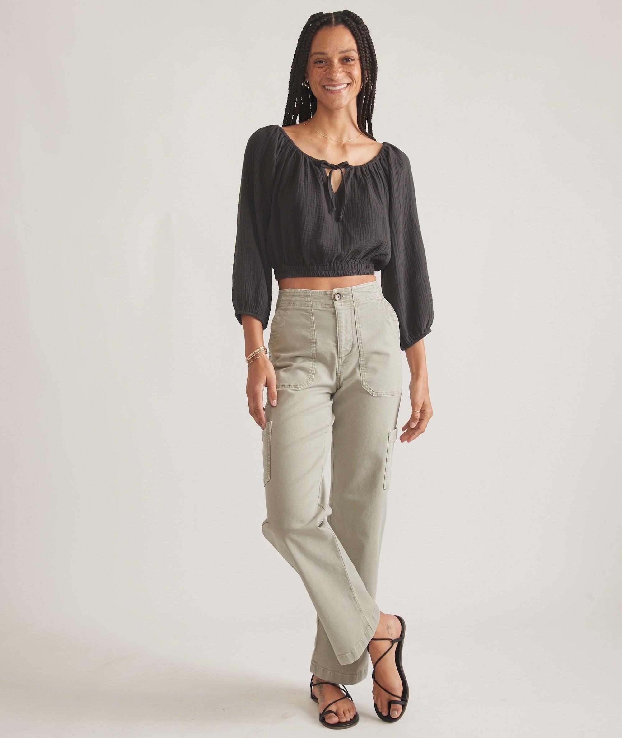 Tiana Double Cloth Cropped Blouse Product Image