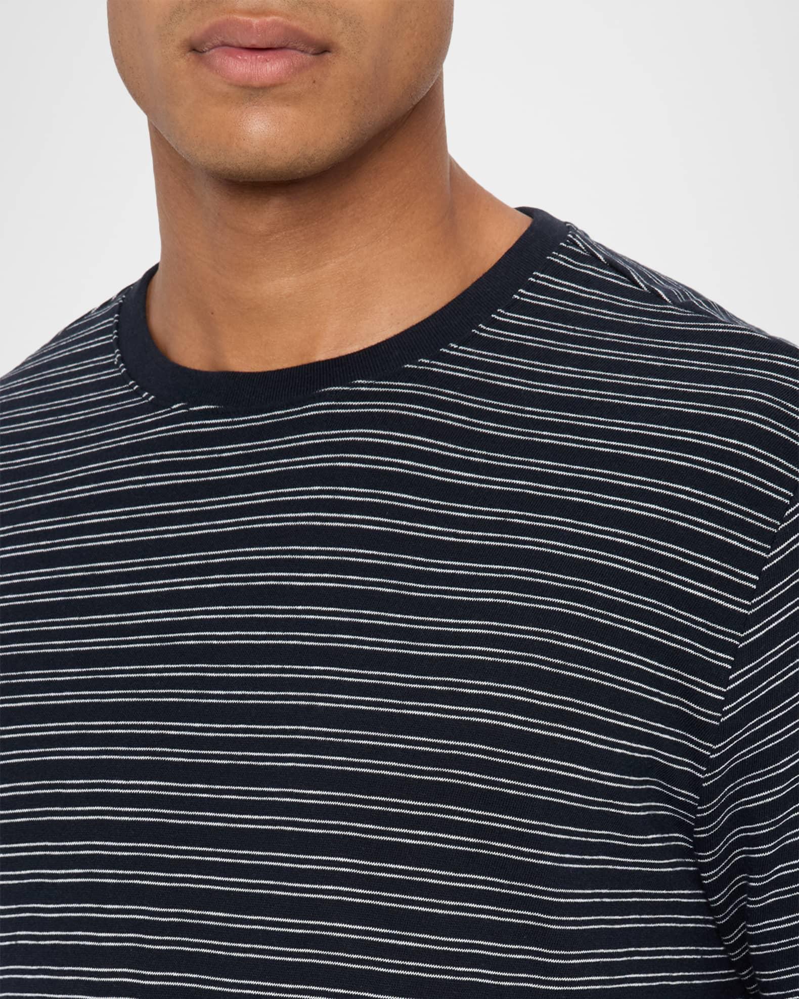 Men's Cotton Thin Stripe Crewneck T-Shirt Product Image