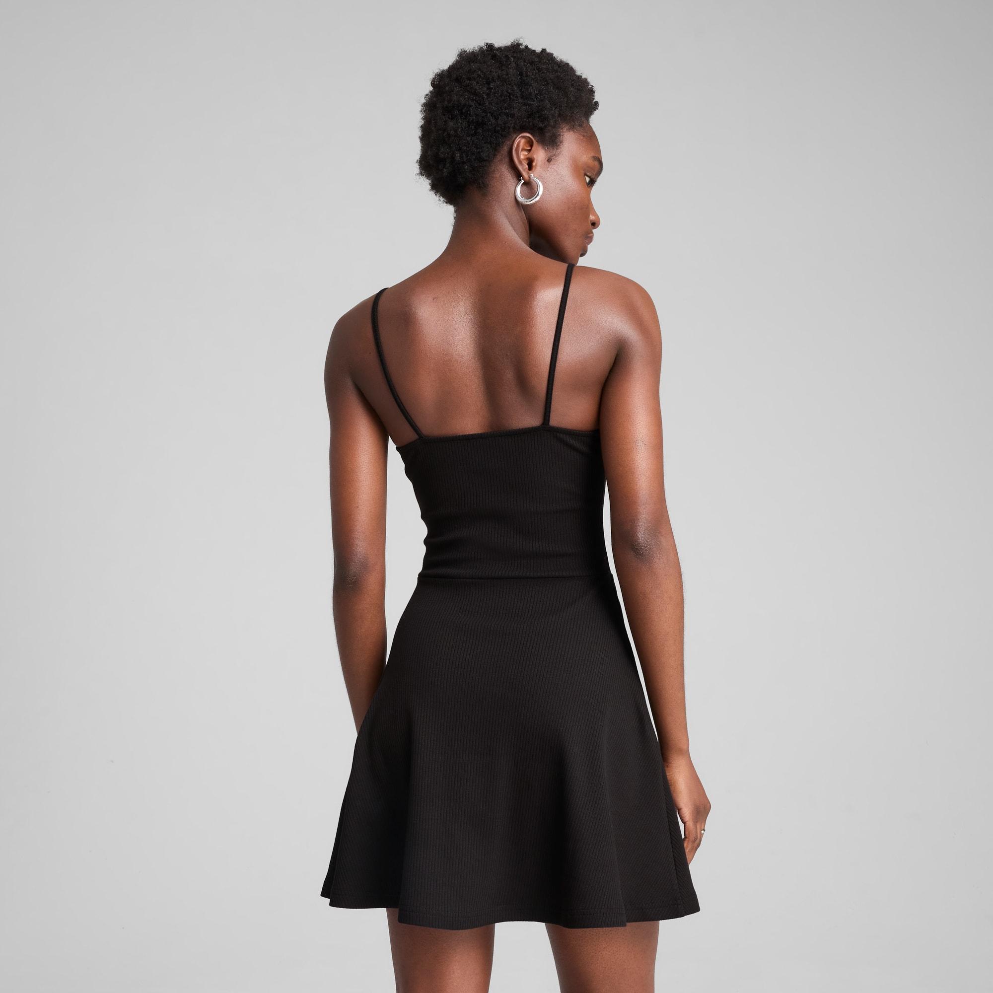 WARDROBE ESSENTIALS Women's Ribbed Flared Short Dress Product Image