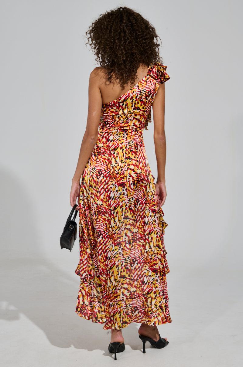ZAMIRA PRINTED SATIN MAXI DRESS Product Image