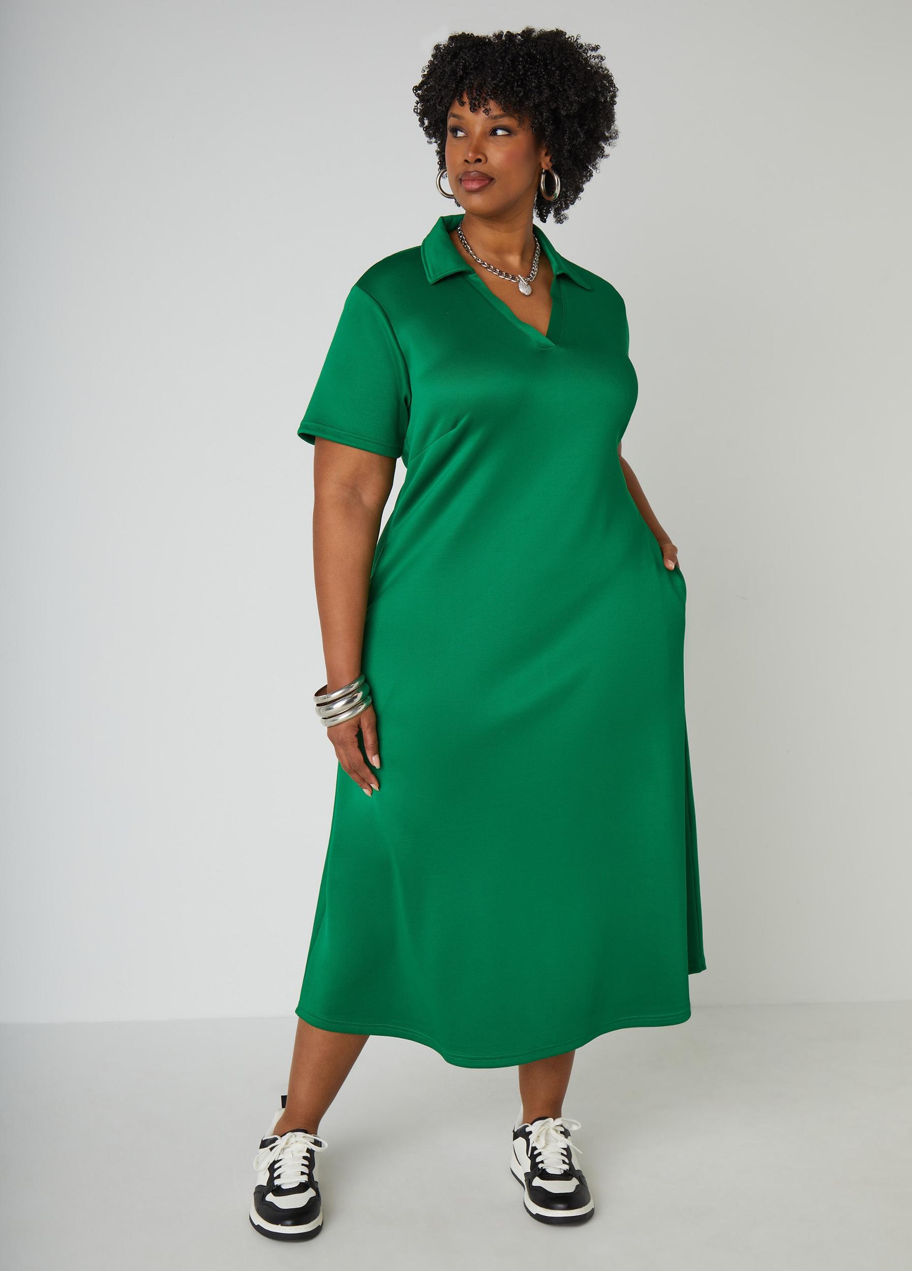 V Neck Polo Maxi Dress Product Image