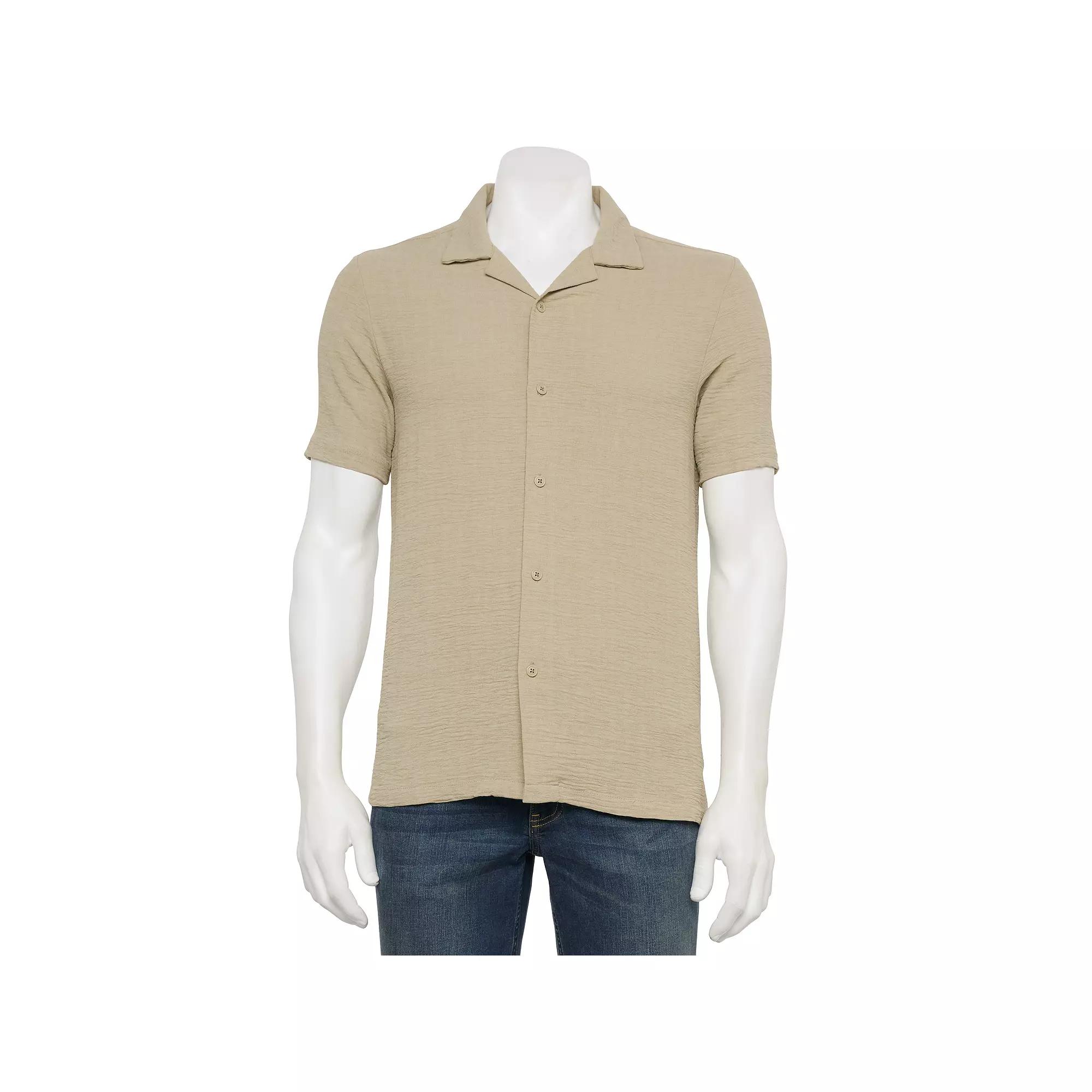 Men's Thomas Sterling Textured Button Down Shirt, Size: XL, Crosshatch Product Image