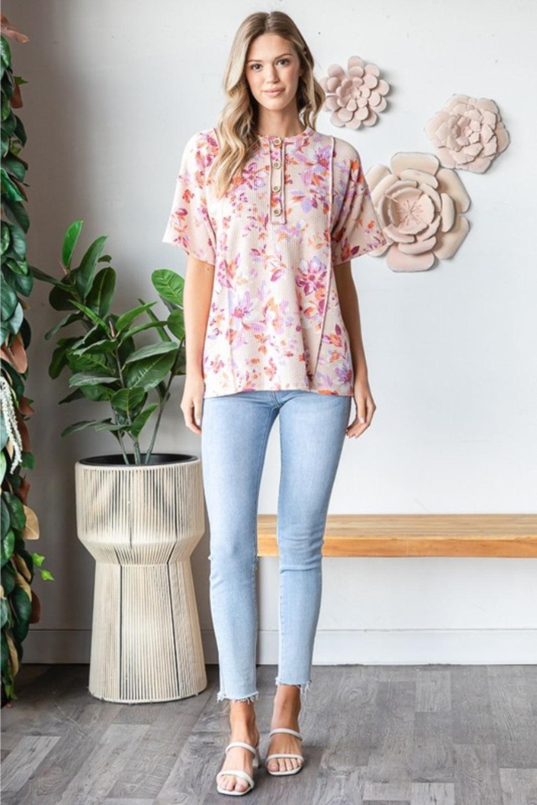 Floral Urban Ribb Top Product Image
