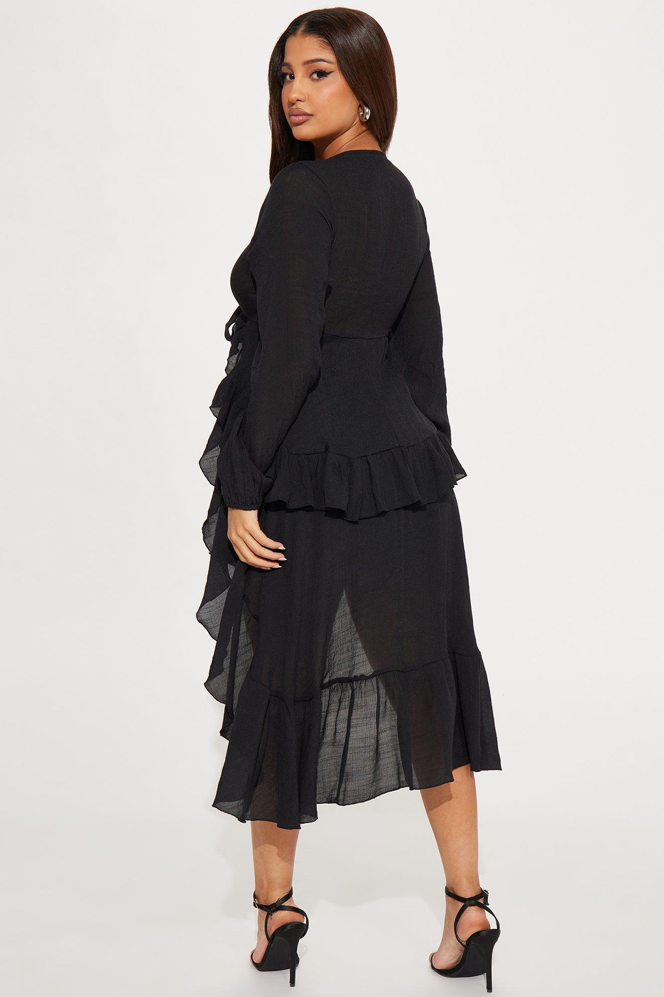 Beach Livin' Ruffle Short Set - Black Product Image