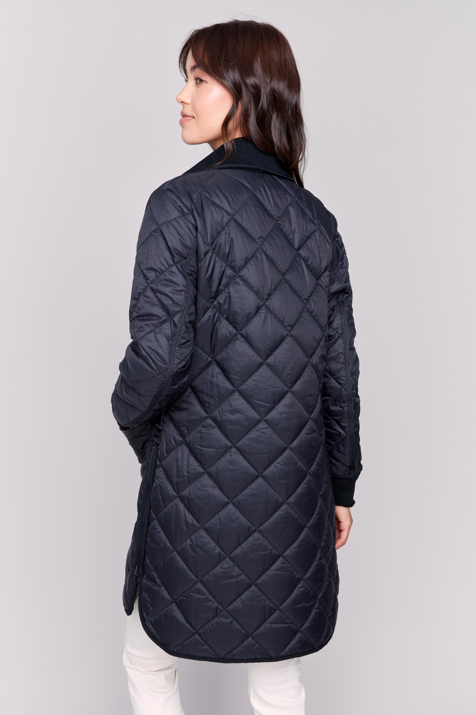 Reversible Long Iridescent Quilted Jacket Product Image