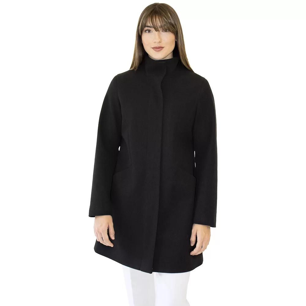 Women's Nine West Zip-Front Faux Wool Coat,  Product Image
