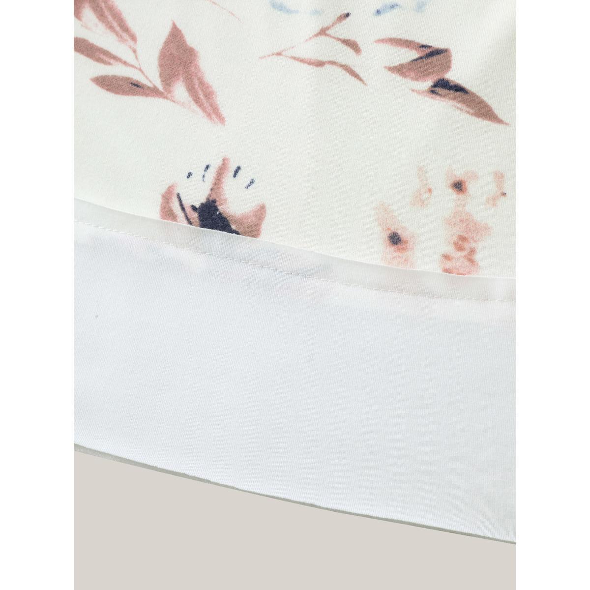 Plus Size Stretchy Handmade Shirred Relaxed-Fit T-Shirt WhiteSmoke Women Gathered V-neck Casual T-shirts BloomChic 14-16/1X Product Image