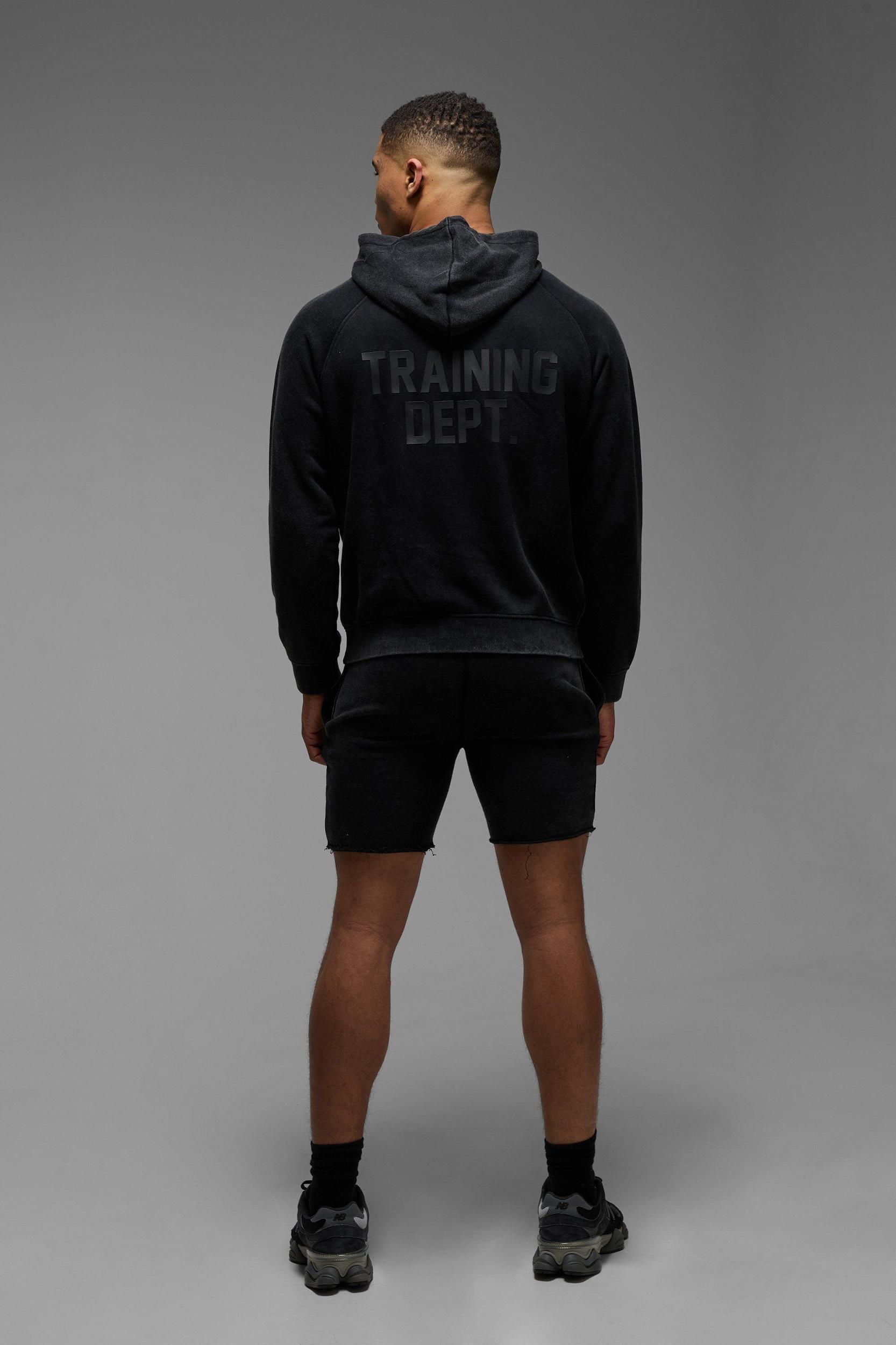 Man Active Training Dept Oversized Washed Short Tracksuit | boohooMAN USA Product Image