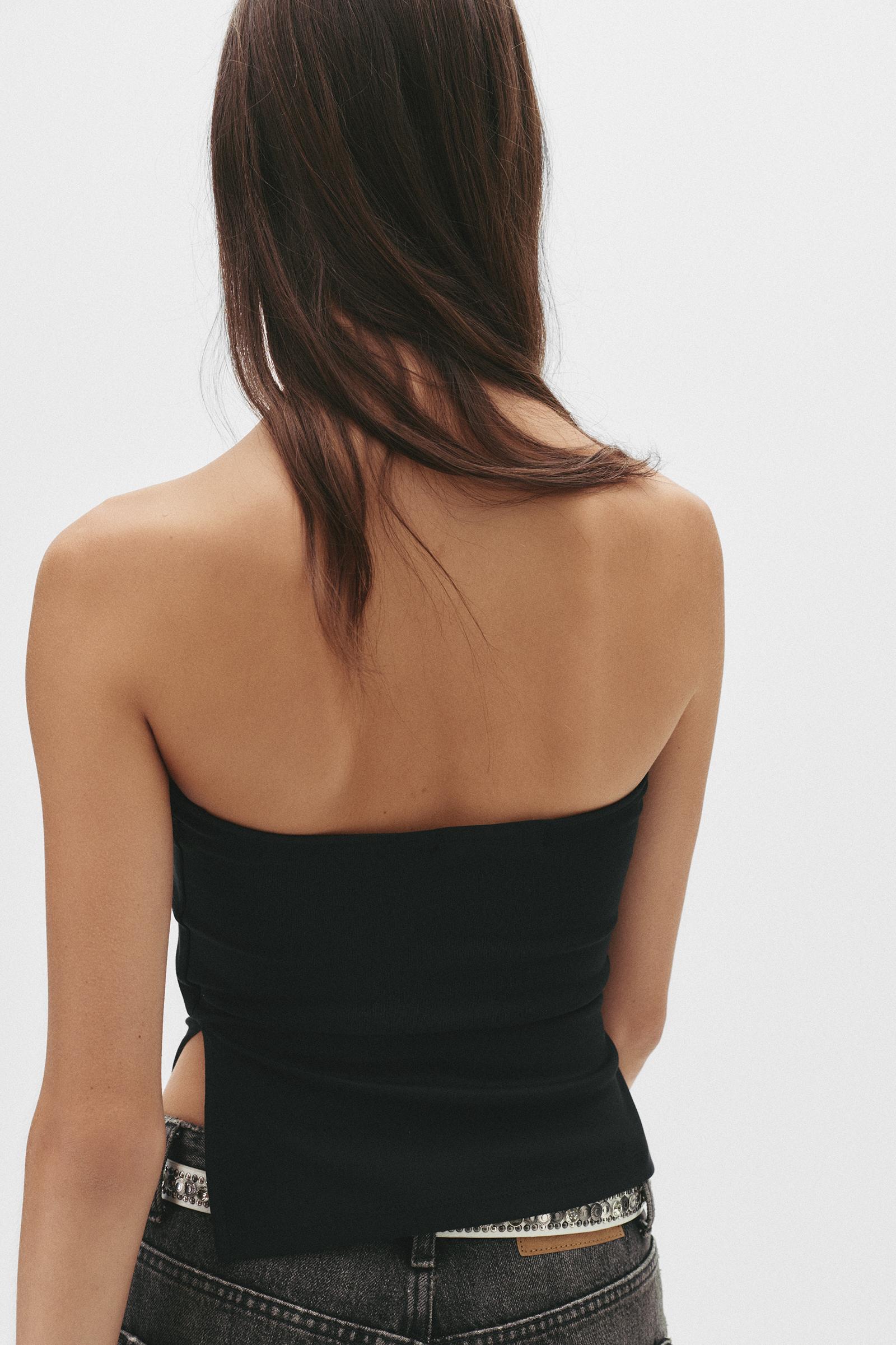 Strapless top with vent Product Image