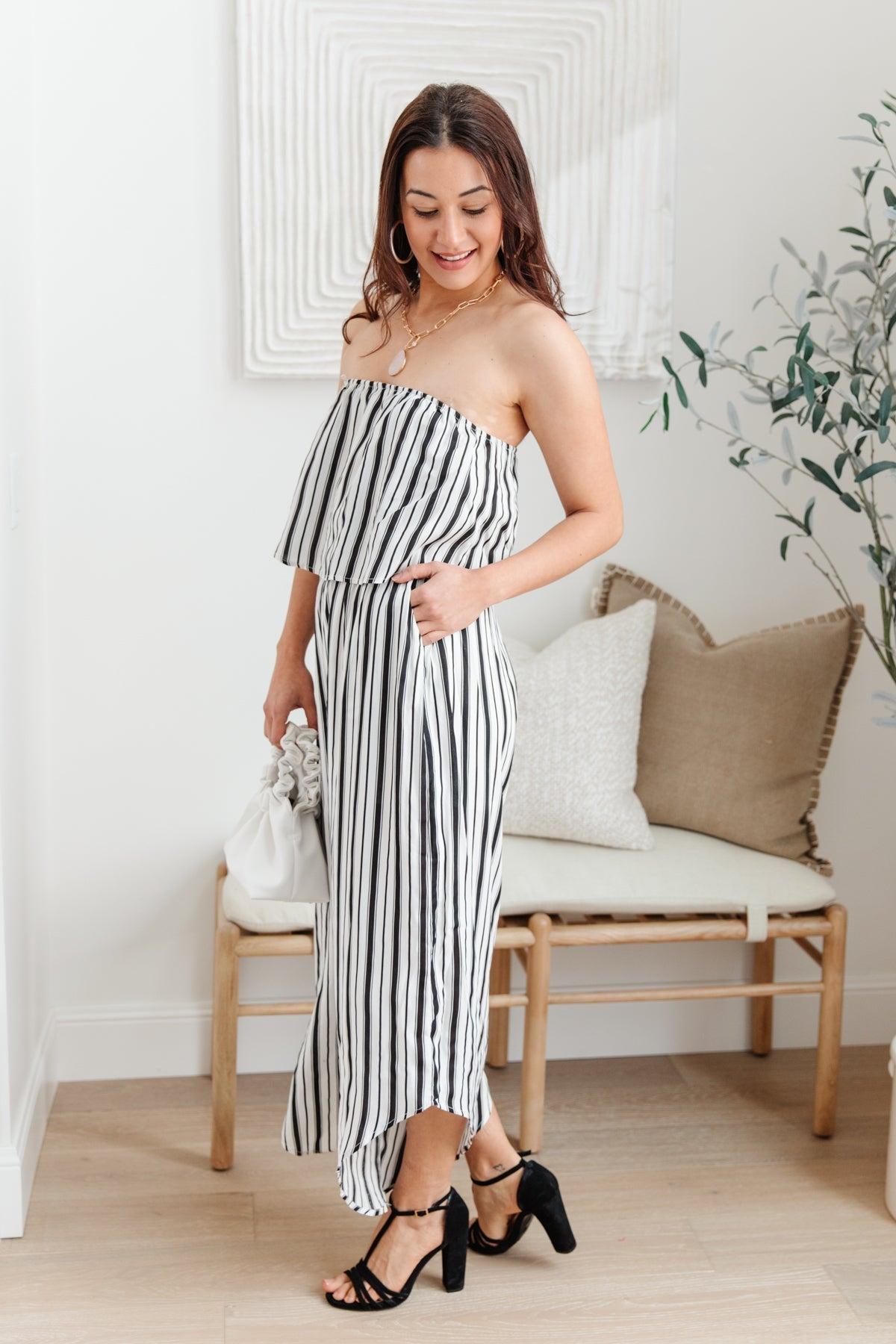 Modern Stripes Sleeveless Jumpsuit (Online Exclusive) Product Image