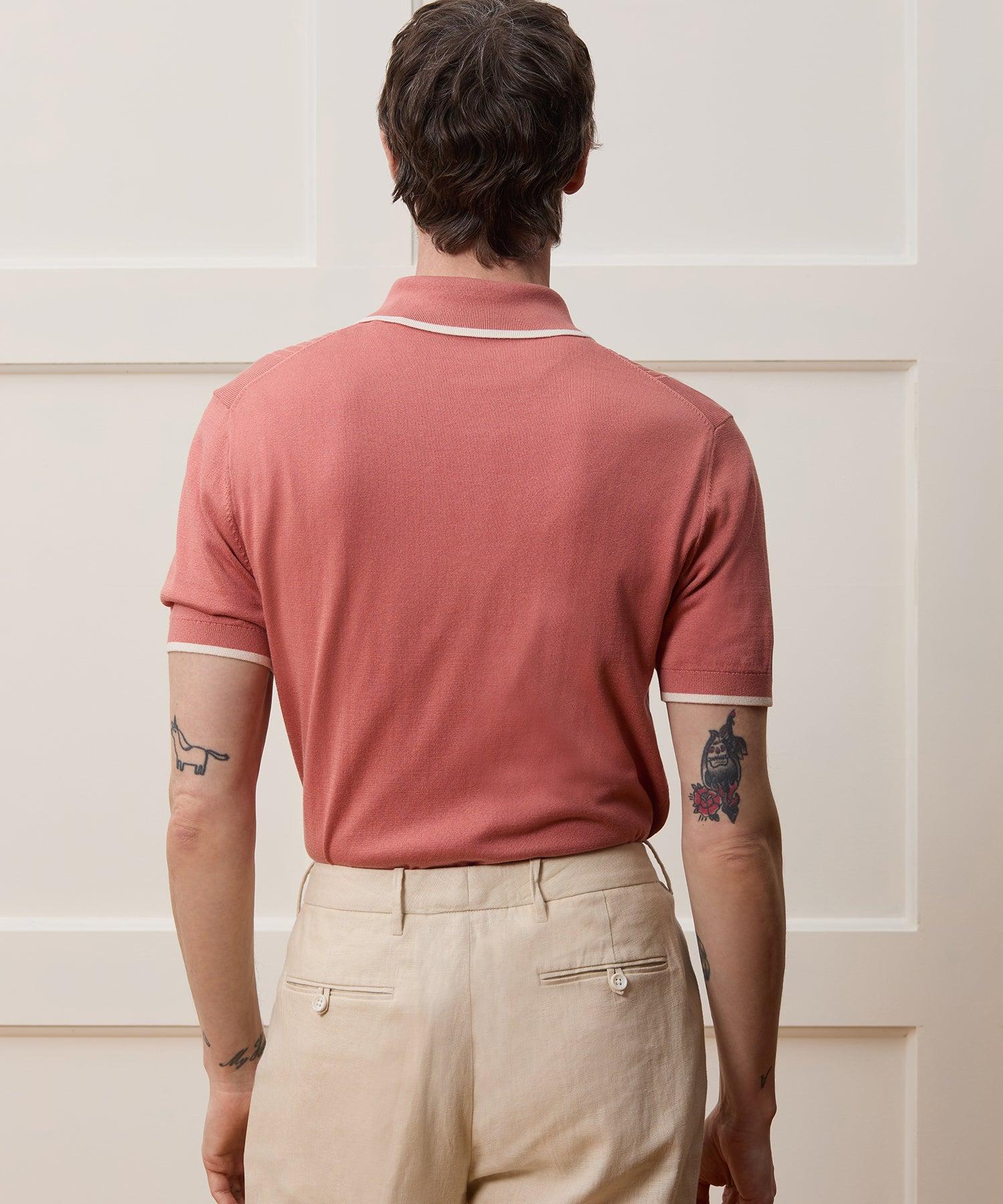 Silk-Cotton Tipped Sweater Polo Product Image