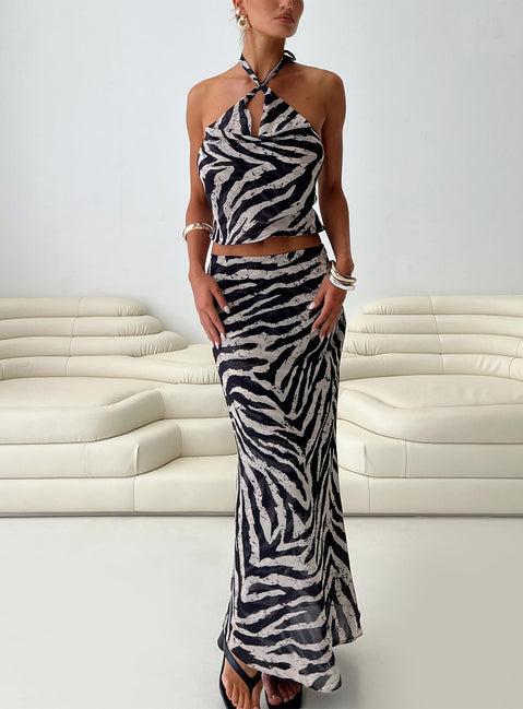 Eleganza Maxi Skirt Zebra Product Image