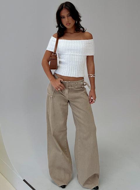 Murmur Off Shoulder Top White Product Image