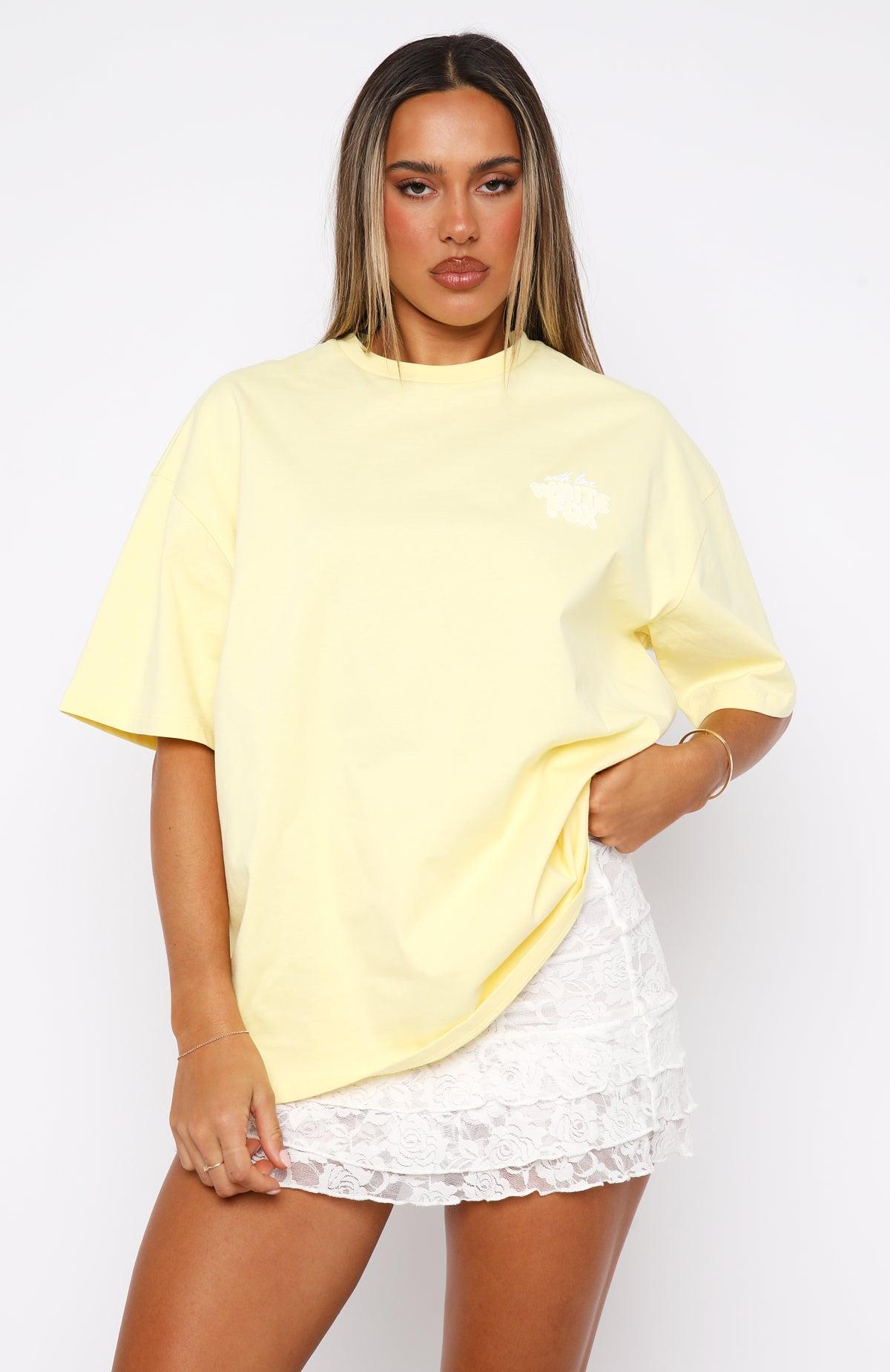 With Love Always Oversized Tee Lemon Product Image