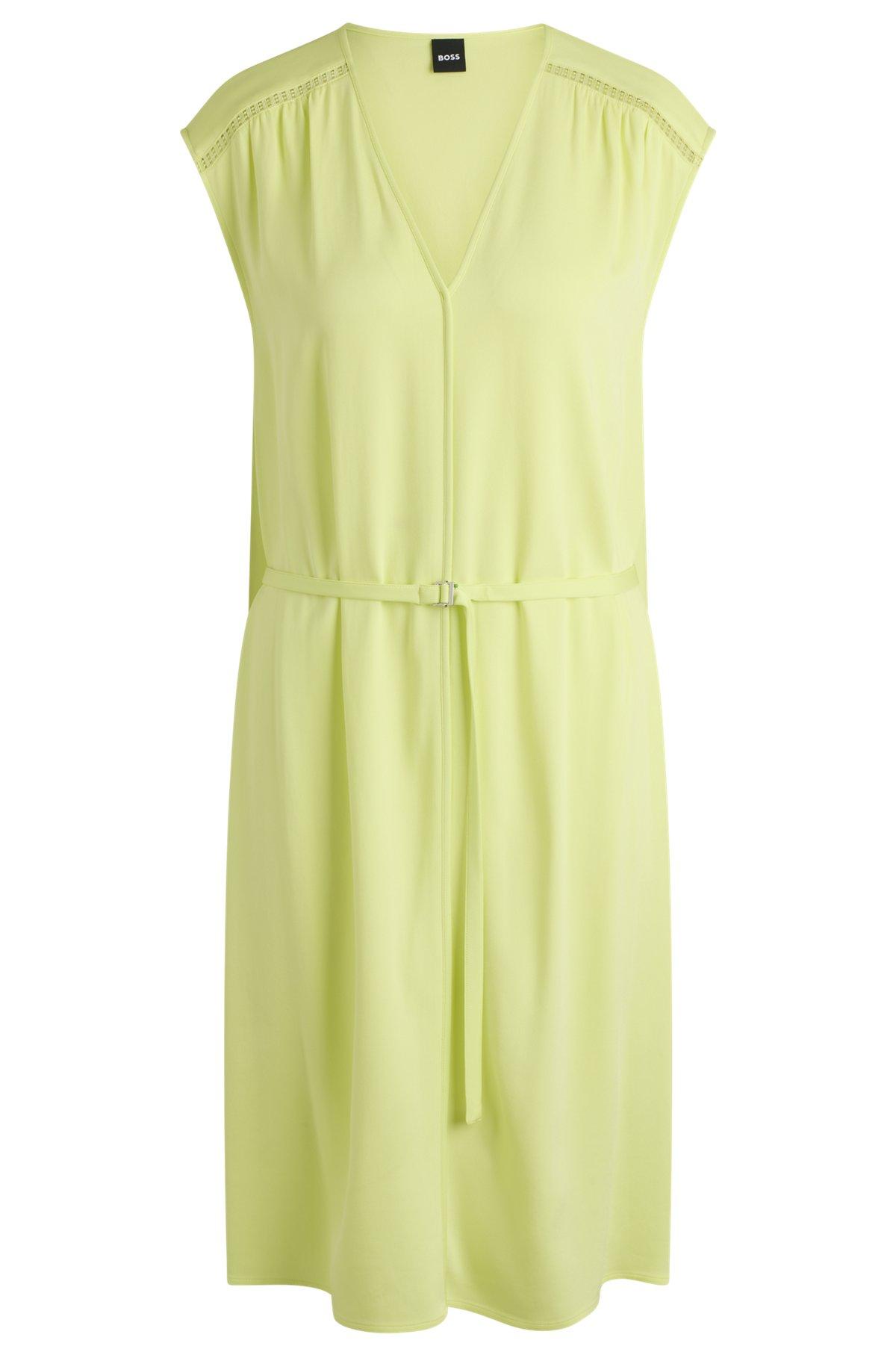 V-neck dress with integrated belt Product Image