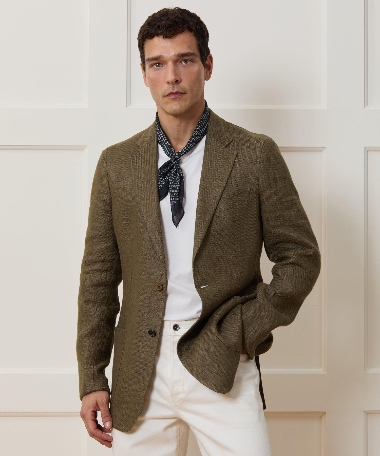 Italian Linen Herringbone Sport Coat Product Image