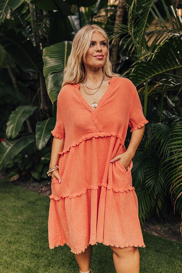 Summer Mimosa Babydoll Dress in Tangerine Curves Product Image