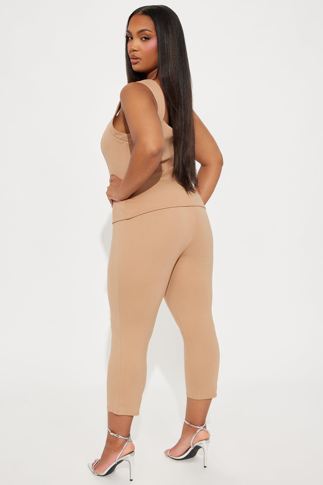 The Mia Double Lined Ponte Capri Set - Tan Product Image