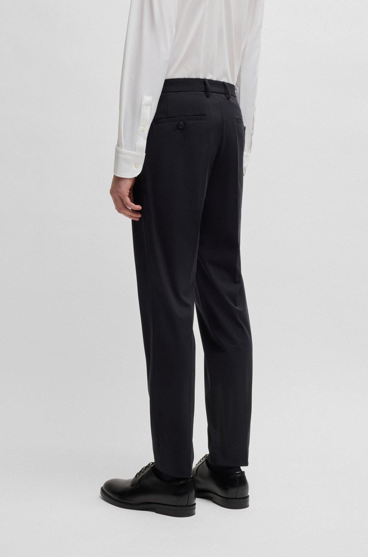 BOSS - Slim-fit trousers in performance-stretch jersey - Black Product Image