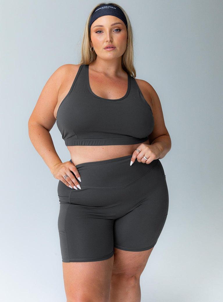 Conquer Activewear Shorts Grey Curve Product Image