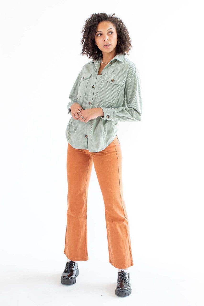 Jadeite Oversized Corduroy Shirt Product Image