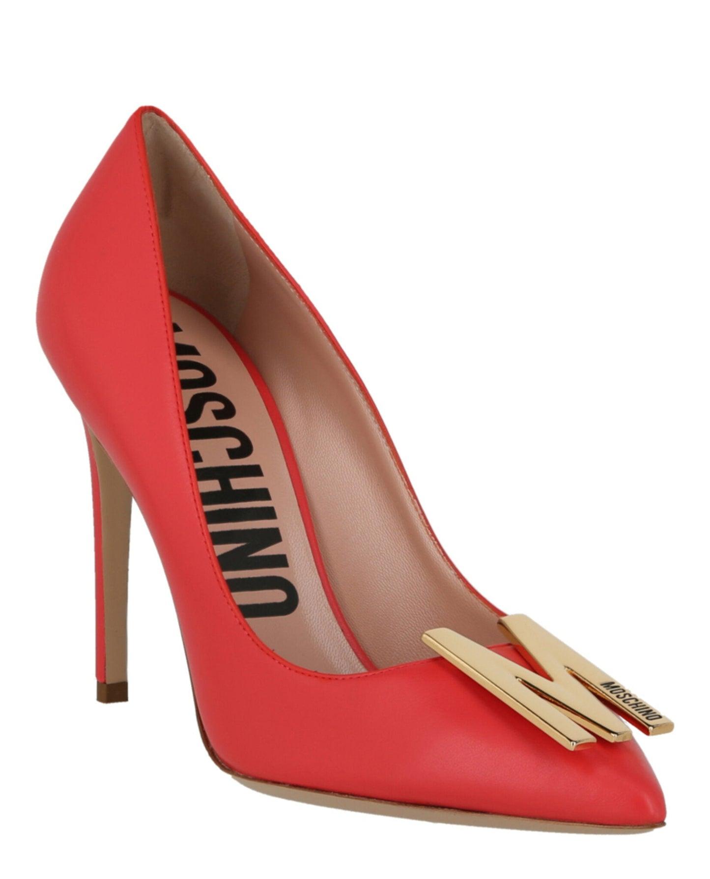 Moschino Gold-Tone Logo Pump Female Product Image