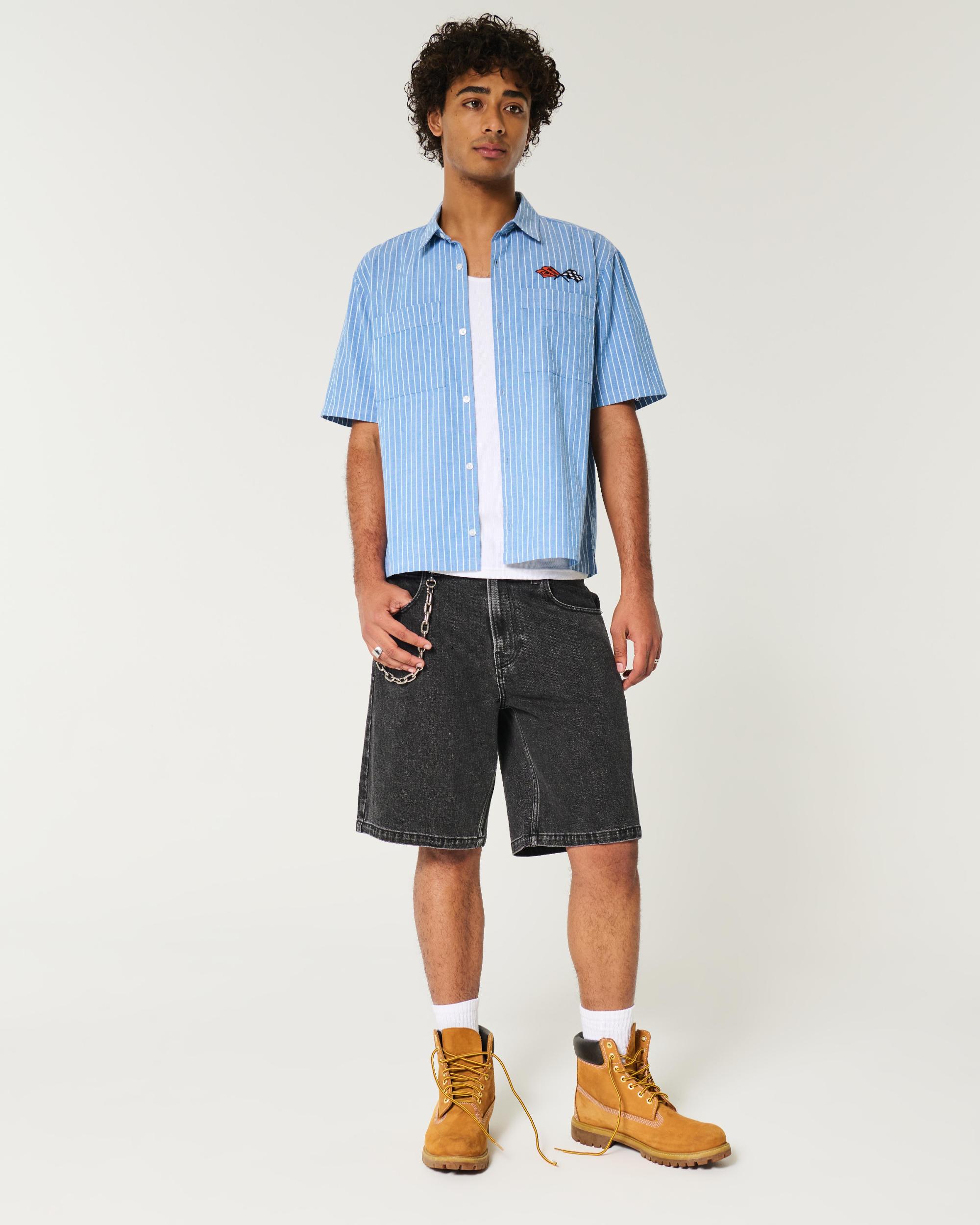 Baggy Denim Cargo Shorts Product Image