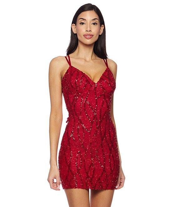 B. Darlin Sleeveless Beaded Sequin Bodycon Dress Product Image