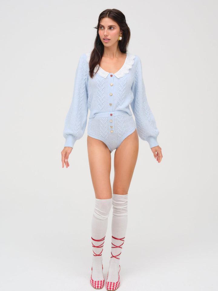 Cupid Knit High Waisted Panty — Blue Product Image