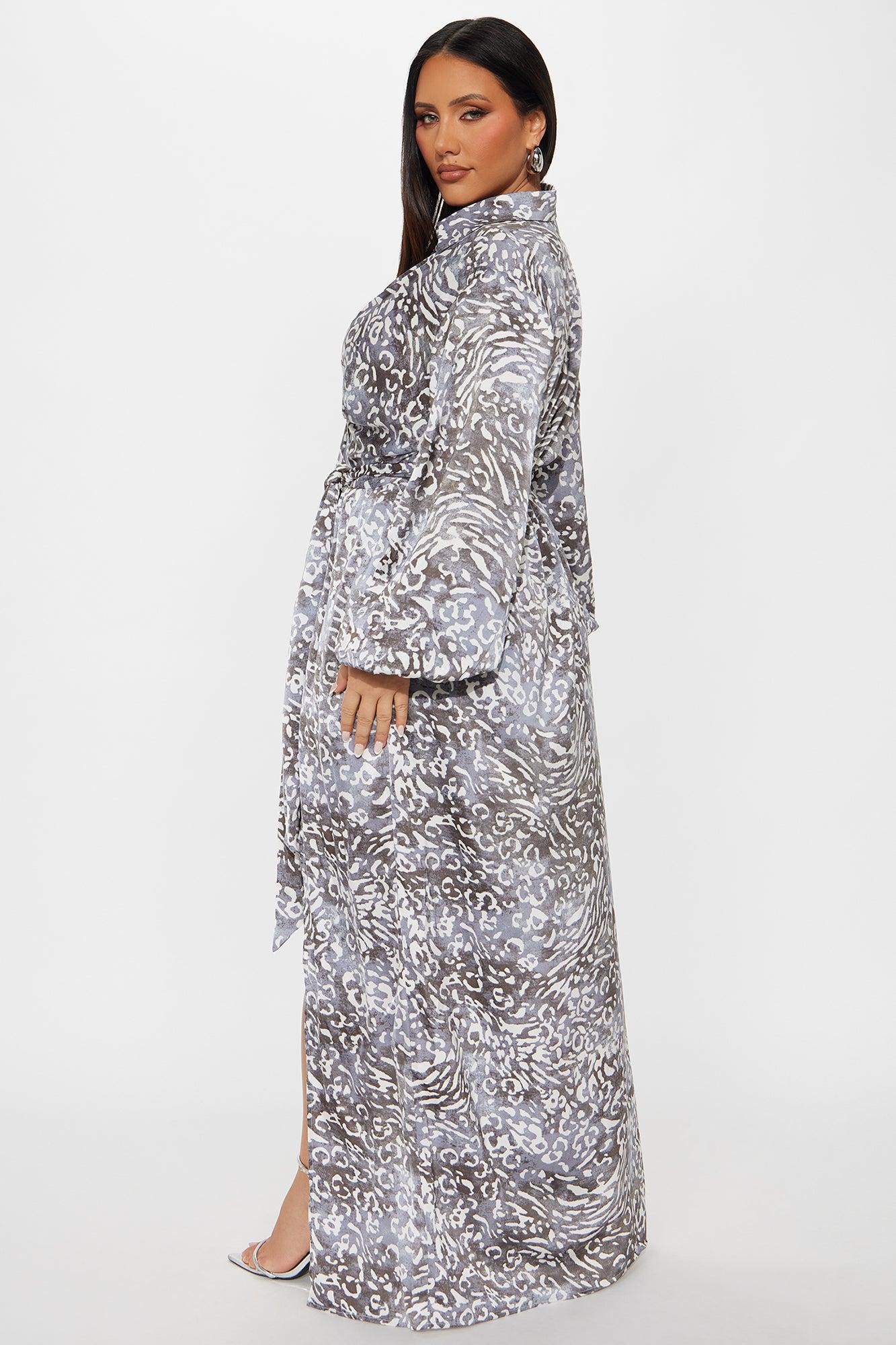 Going Places Satin Romper - Charcoal/combo Female Product Image