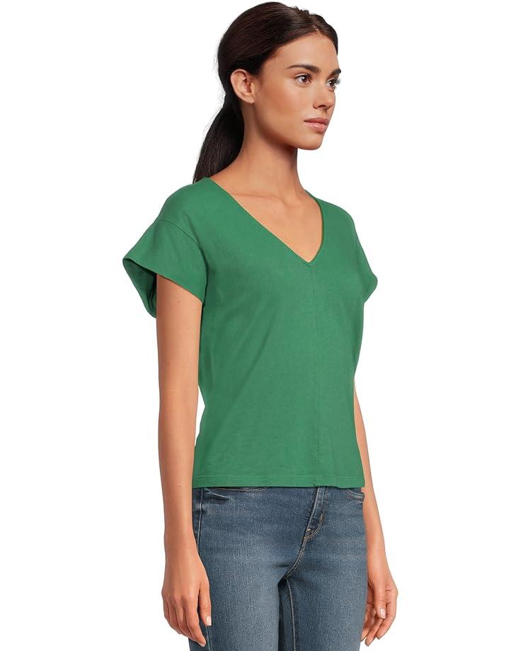 Center Front Tie Round Neckline Flutter Sleeve Top Product Image