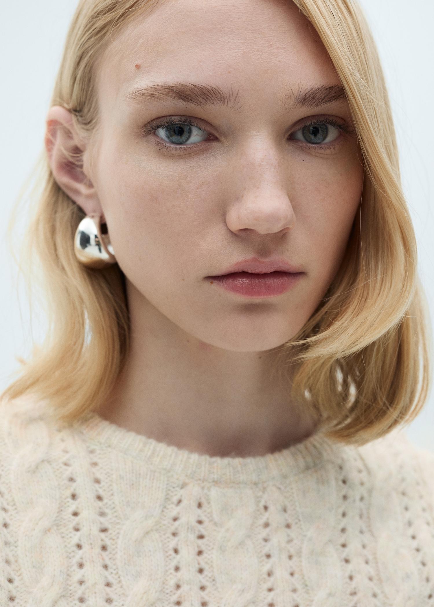 Braided sweater with openwork details - Women | MANGO USA Product Image