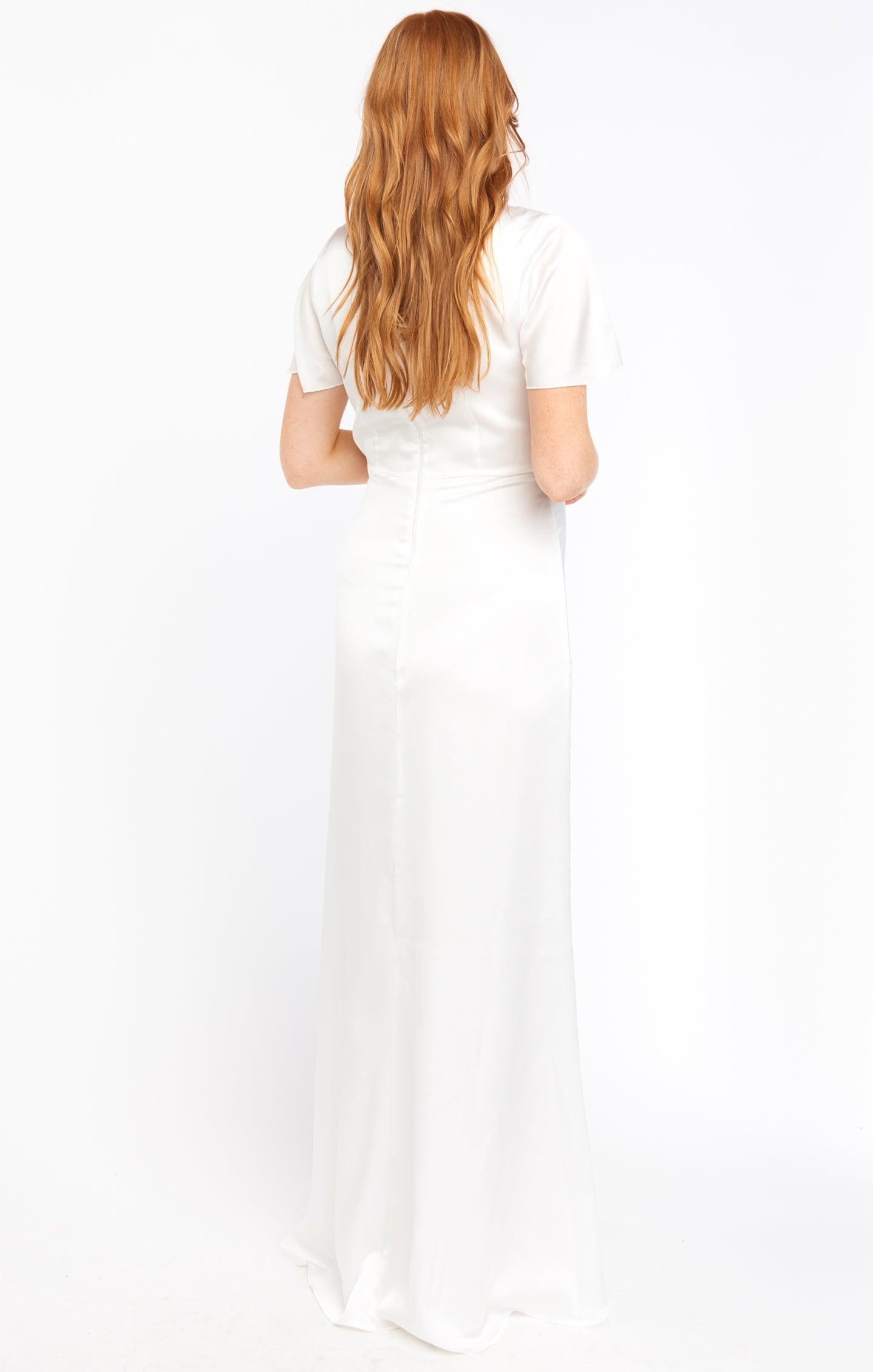 Rome Twist Gown ~ Ivory Luxe Satin Product Image