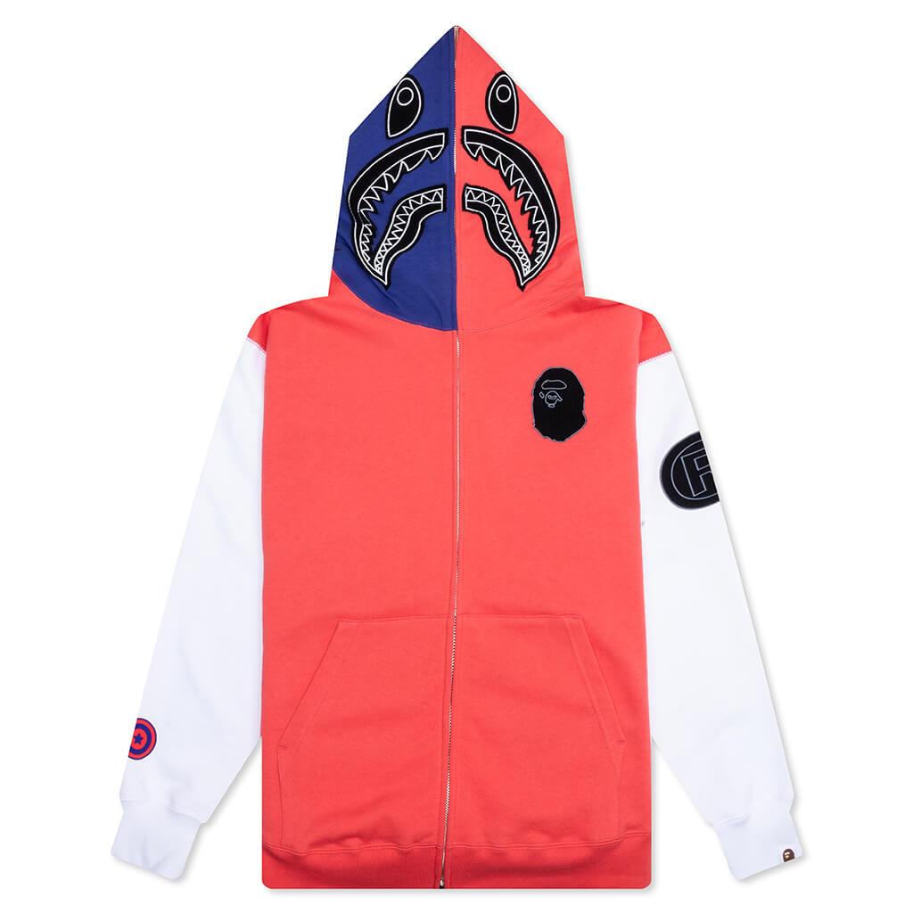 Shark Full Zip Hoodie Japan - Red Male Product Image