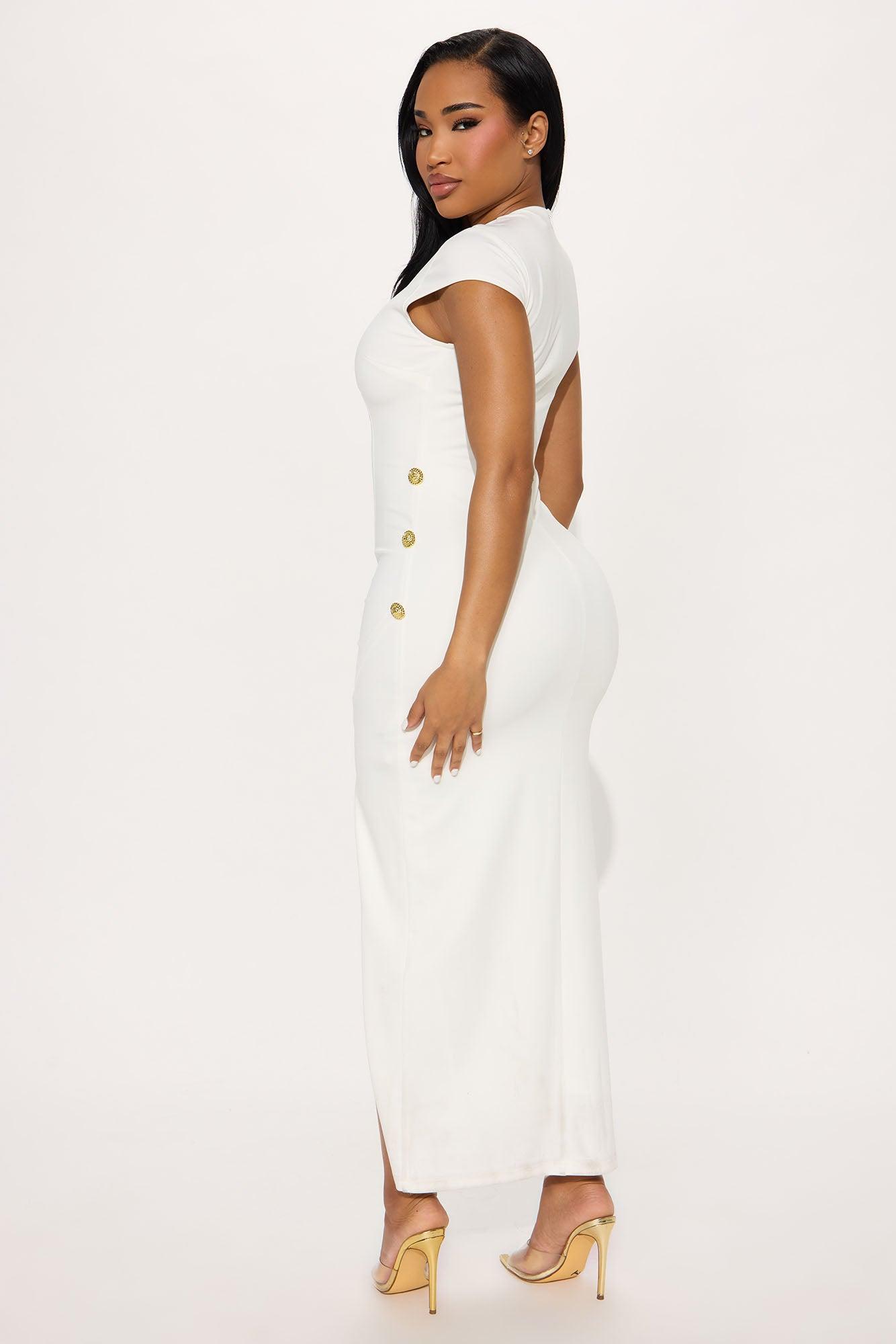 Talia Ponte Maxi Dress - White Product Image