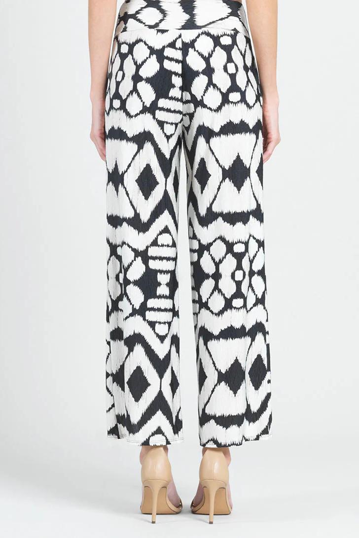 Silky Pleated Print Ankle Length Petal Pant Product Image