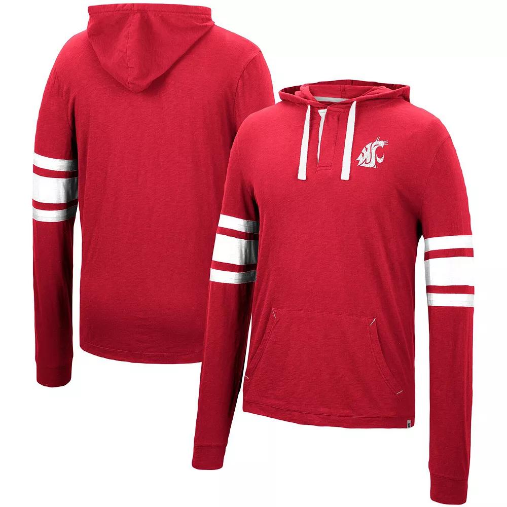 Men's Colosseum Crimson Washington State Cougars Lebowski Hoodie Long Sleeve T-Shirt, Size: Medium, Wsc Red Product Image