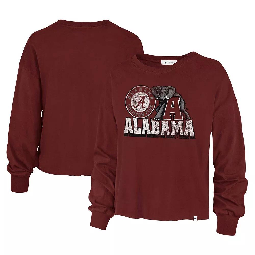 Women's '47 Crimson Alabama Crimson Tide Bottom Line Parkway Long Sleeve T-Shirt, Size: Small, Red Product Image
