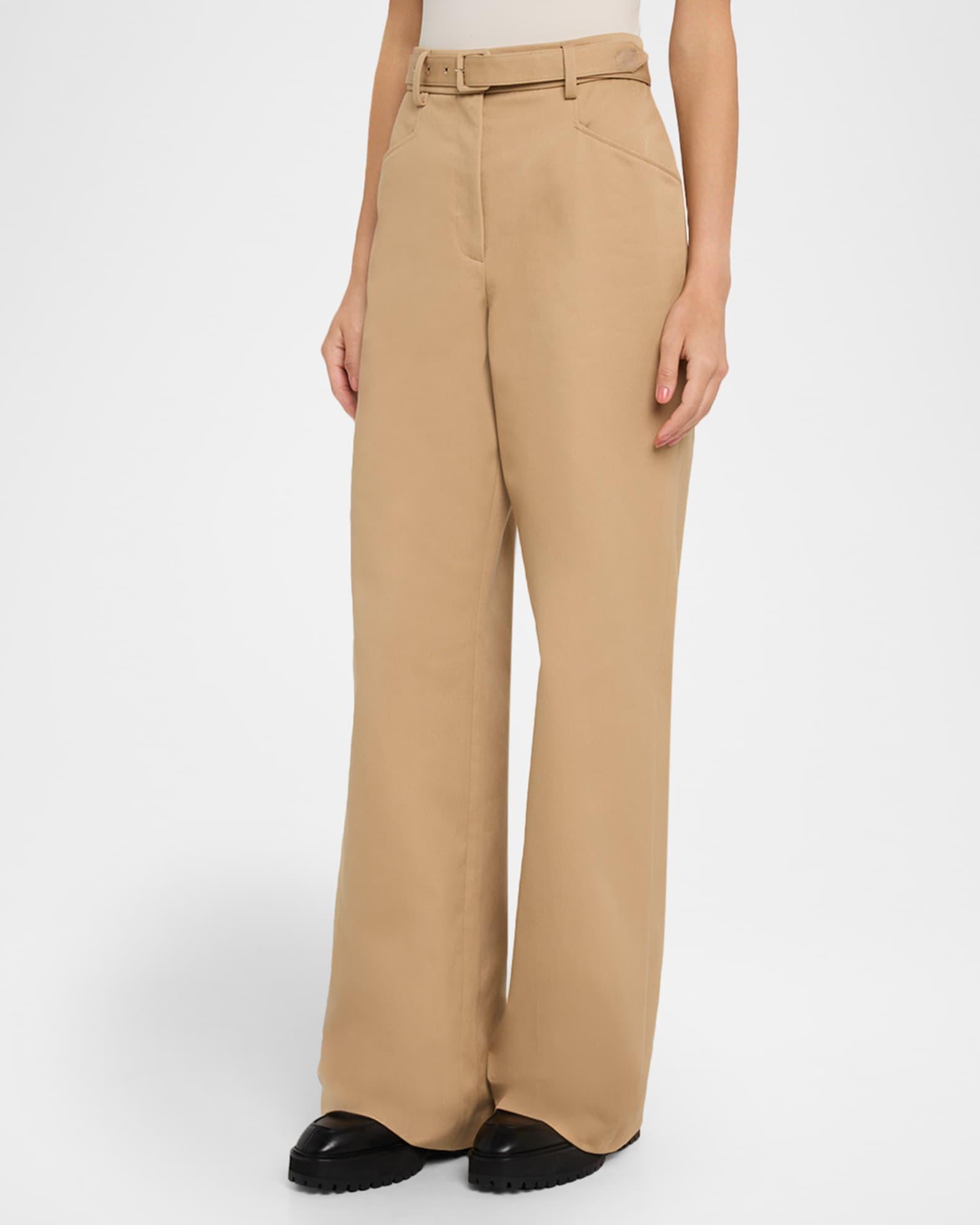 Norman Belted Wide-Leg Cotton Twill Pants Product Image