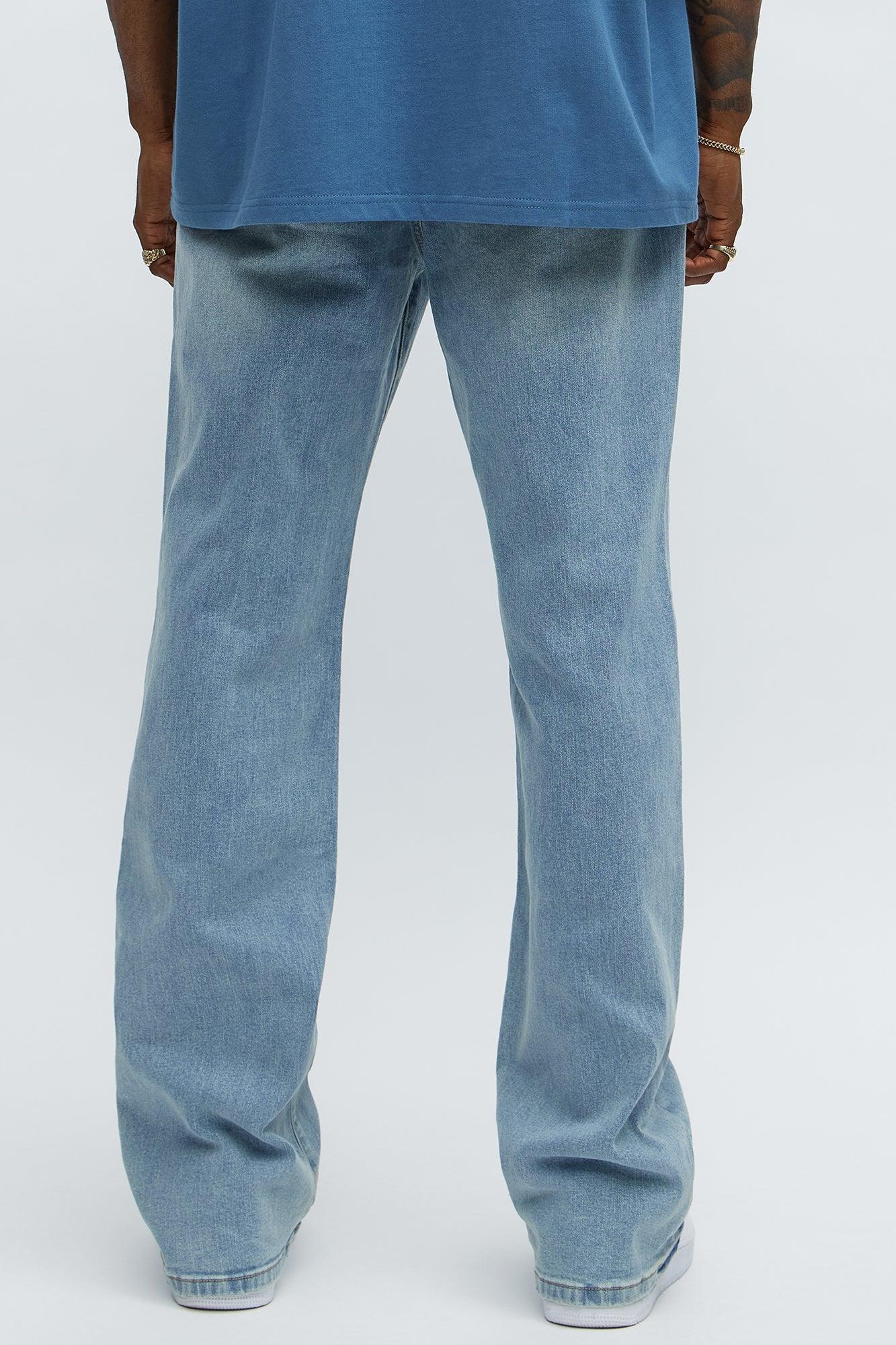 Stacked Slim Flare Lowkey I'm Vibing Jeans - Light Blue Wash Product Image