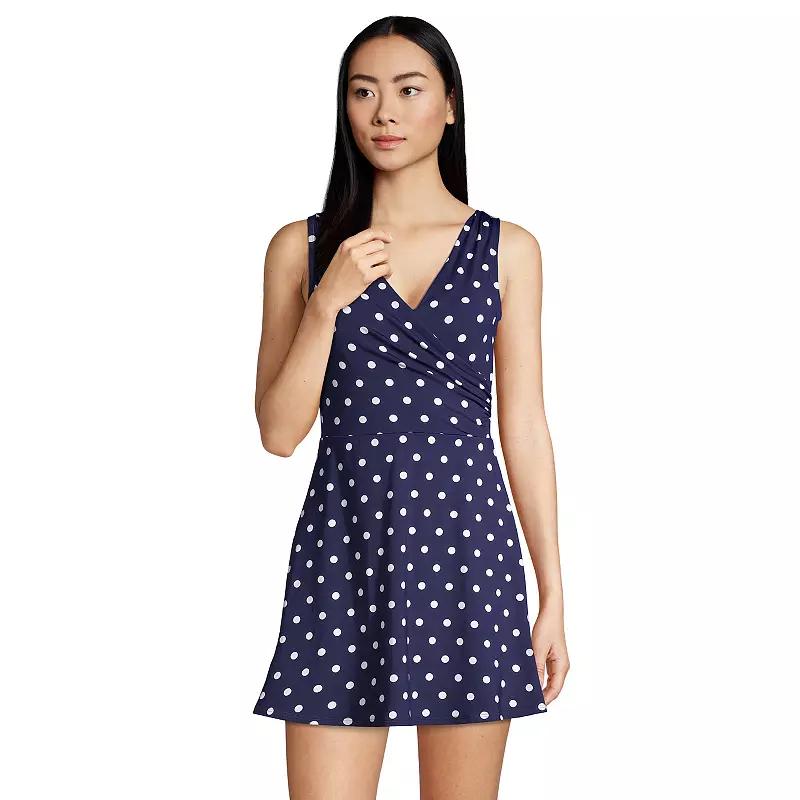 Women's Lands' End DD-Cup UPF 50 Tummy Control Surplice One-Piece Swim Dress,  Product Image