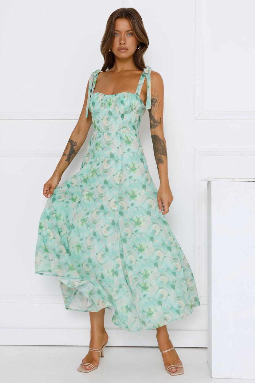 Meadow Song Maxi Dress Green Product Image