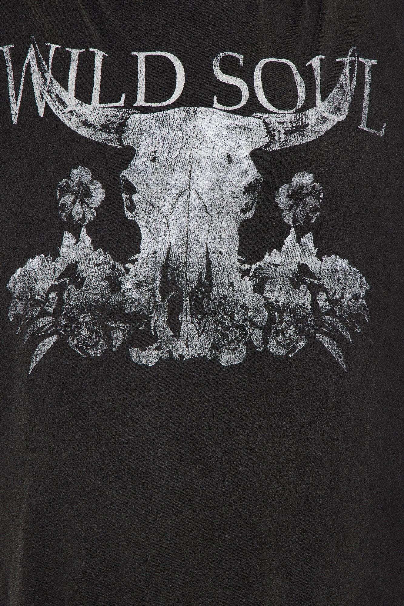 Wild Soul Washed Oversized Tee - Black Product Image