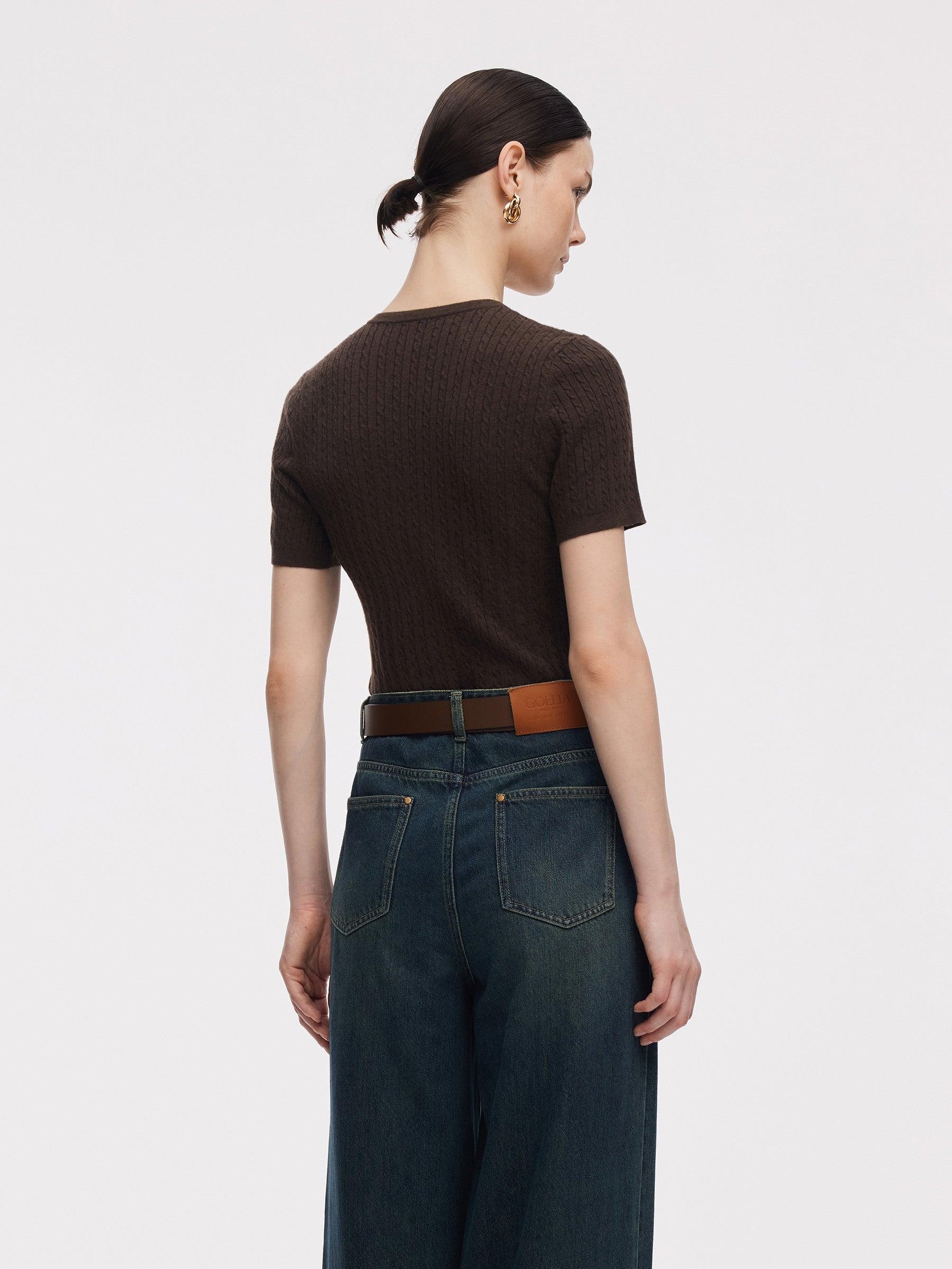 Henley Neck Women Knit Top Product Image