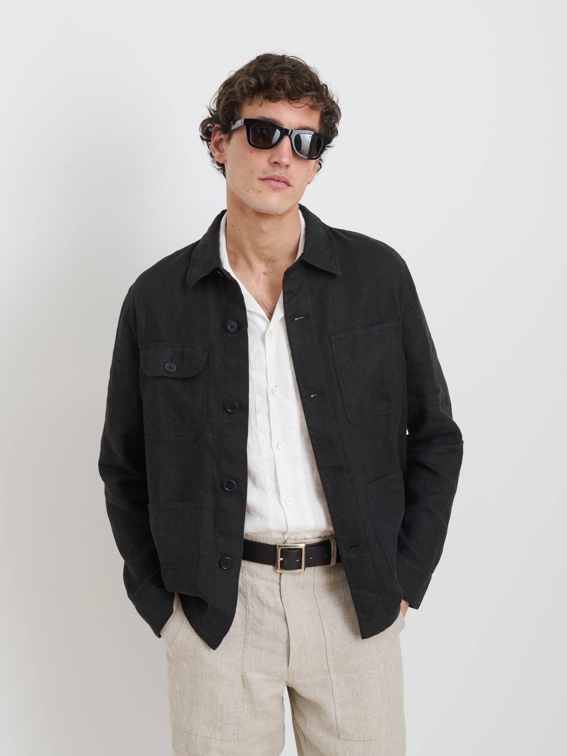 Garment Dyed Work Jacket in Linen Product Image