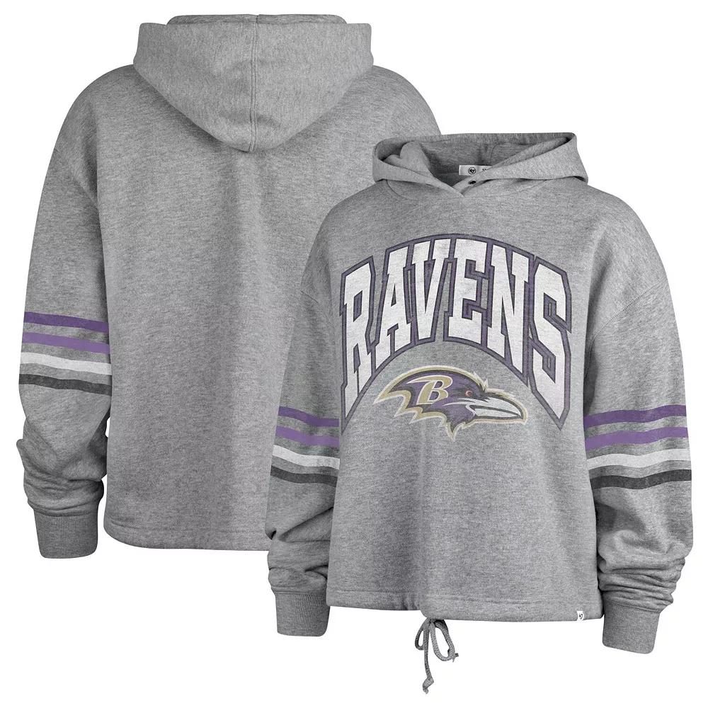Women's '47 Gray Baltimore Ravens Upland Bennett Pullover Hoodie, Size: Small, Grey Product Image