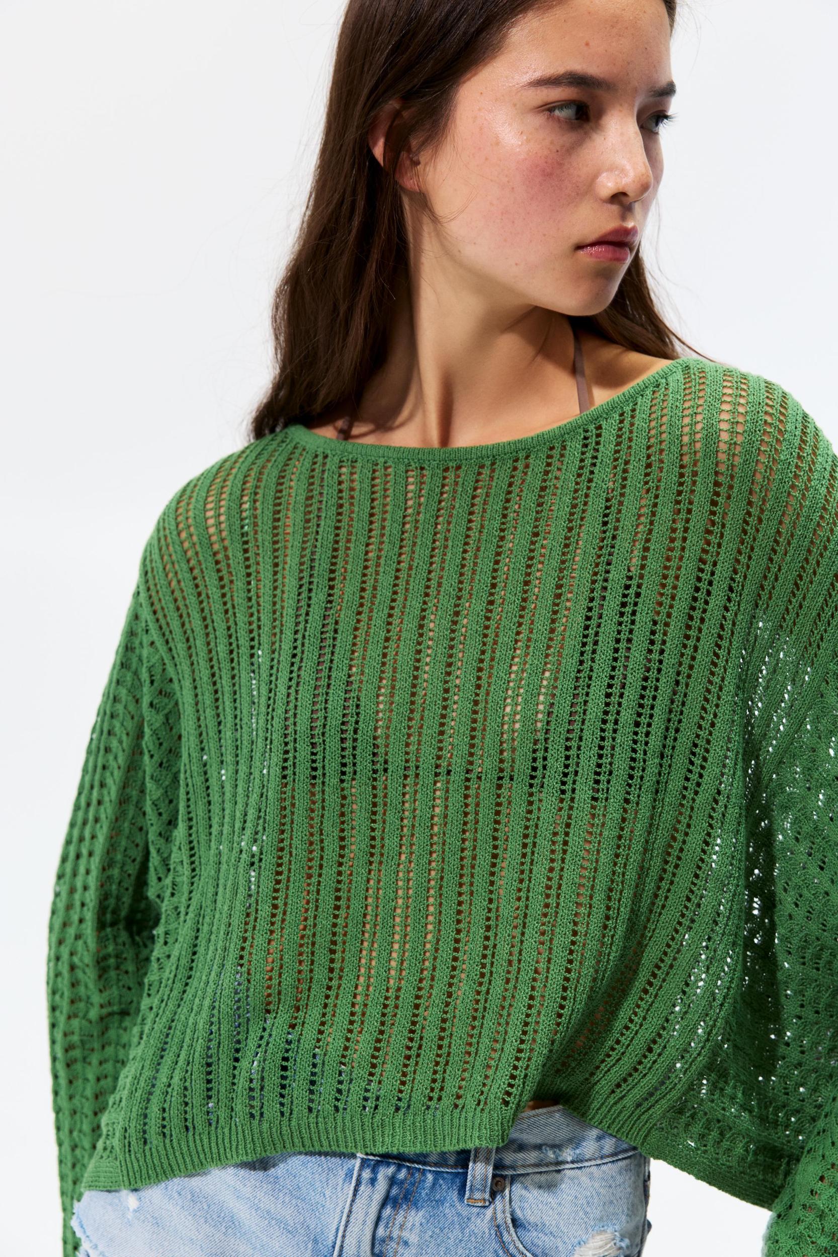 Green crochet sweater Product Image